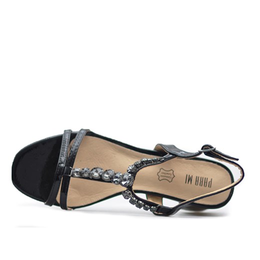 Sandały PARA MI P1820101 Czarne lakier rozowy Para Mi  Arturo-obuwie