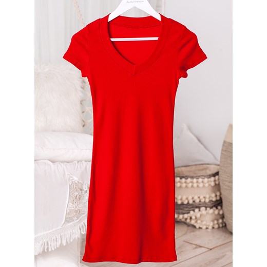 Sukienka BASIC w serek - czerwona Selfieroom okazja Selfieroom.pl
