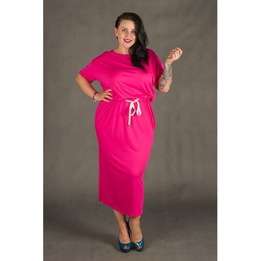 Sukinka Maxi MORANDI Plus Size Fuksja - Wzór 1 rozowy 42/48 TONO