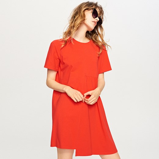 Reserved - Sukienka z krótkimi rękawami - Czerwony Reserved czerwony L 