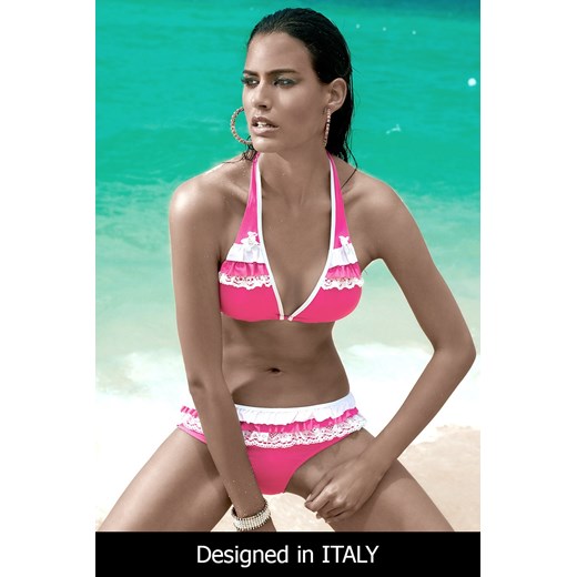 Górna część luksusowego włoskiego kostiumu kąpielowego Lalia różowy Vacanze  42-S okazja Astratex 