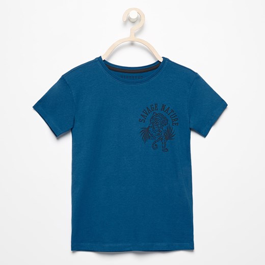 Reserved - T-shirt z nadrukiem - Niebieski niebieski Reserved 140 