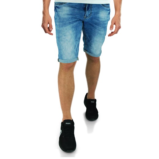 Spodenki męskie jeansowe z rozjaśnieniami KA-2162 niebieski  37 okazyjna cena merits.pl 