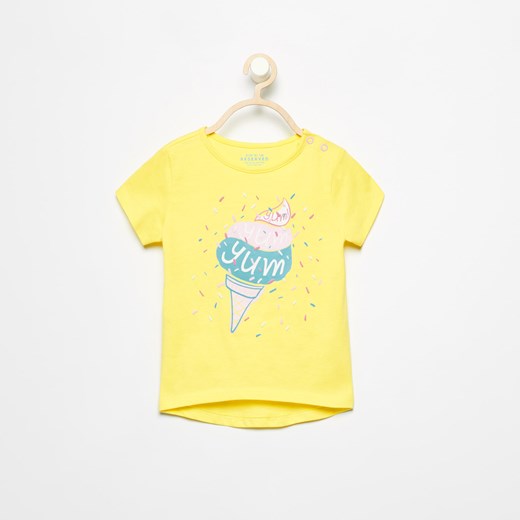 Reserved - T-shirt z lodem - Żółty Reserved zolty 86 