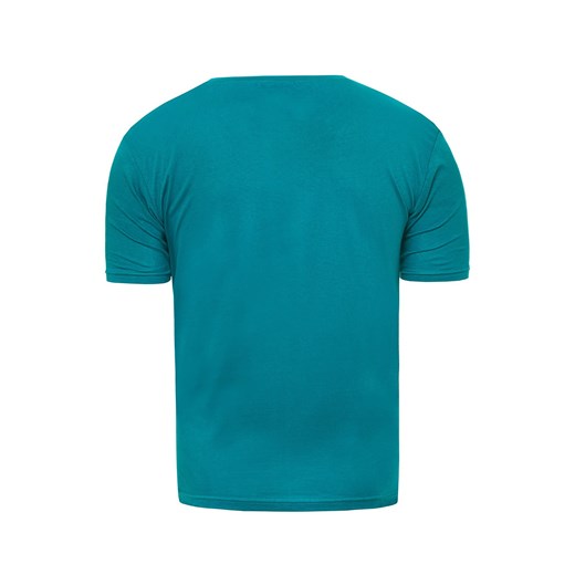 Męska koszulka t-shirt r0020 - turkusowa  Risardi L 