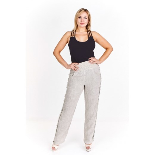 Lniane spodnie w stylu sportowym Zele S ptakmoda.com