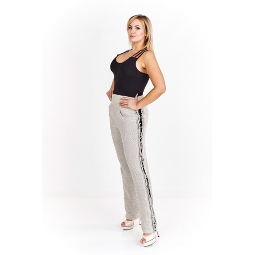 Lniane spodnie w stylu sportowym Zele M ptakmoda.com