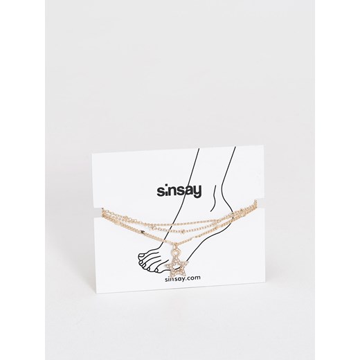 Sinsay - Zestaw bransoletek na kostkę - Beżowy  Sinsay One Size 