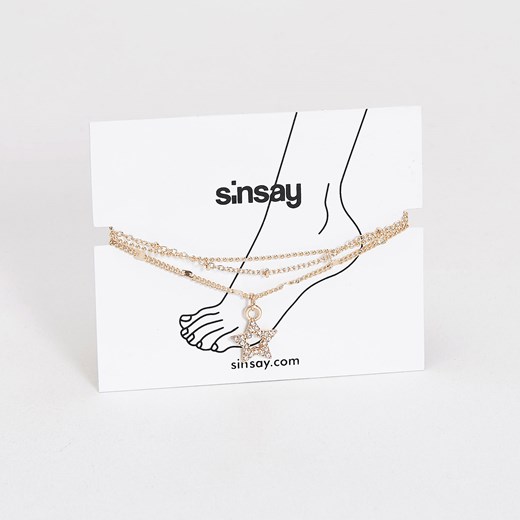Sinsay - Zestaw bransoletek na kostkę - Beżowy Sinsay  One Size 