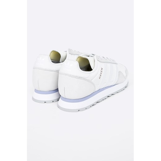 Buty sportowe damskie białe Adidas Originals dla biegaczy haven sznurowane bez wzorów ze skóry 