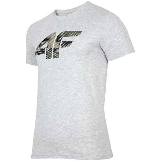 T-shirt męski TSM244 - chłodny jasny szary melanż  4F  