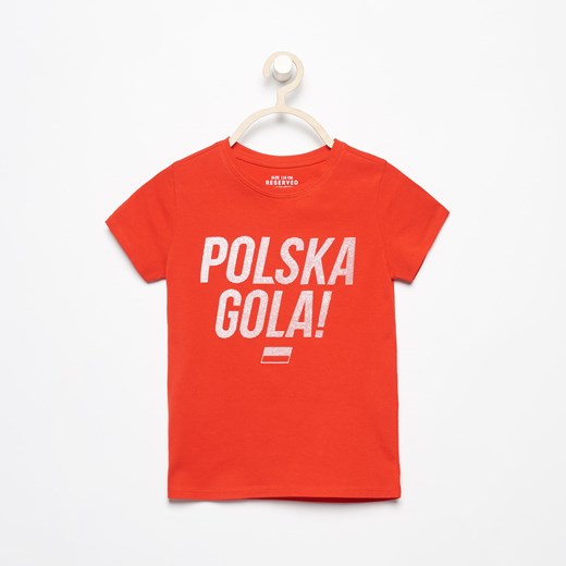 Reserved - T-shirt polska gola - Czerwony  Reserved 104 