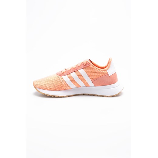 Buty sportowe damskie pomarańczowe Adidas Originals dla biegaczy bez wzorów skórzane na koturnie 