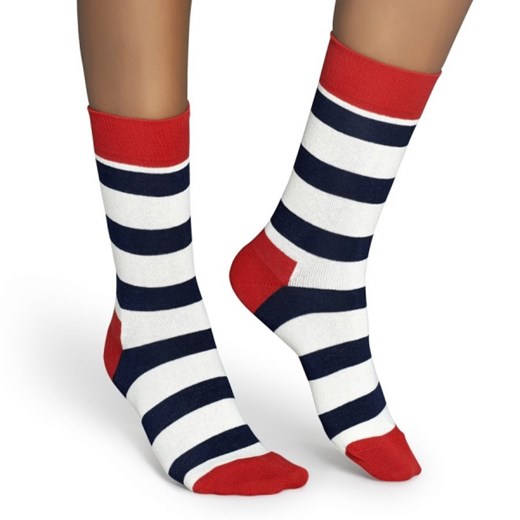 Skarpetki Happy Socks Stripe SA01-045 - BIAŁY || WIELOKOLOROWY  Happy Socks 36-40 sneakerstudio.pl