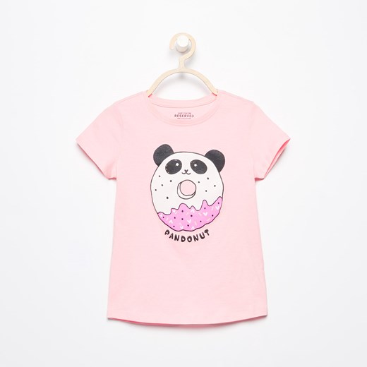 Reserved - T-shirt z nadrukiem - Różowy  Reserved 98 