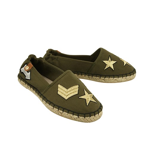 TAMARIS 24605-20 708 khaki military, baleriny, espadryle damskie - Zielony