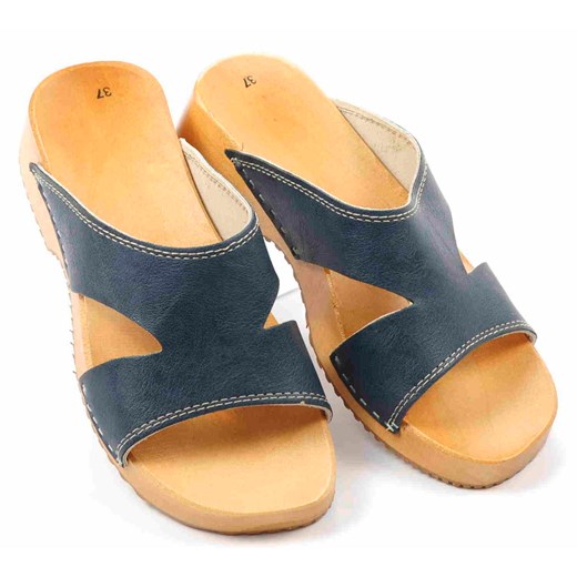 Drewniaki chodaki trepy klapki Granatowe /F8-1 Ae638 S231/ Mar-har 35 pantofelek24.pl