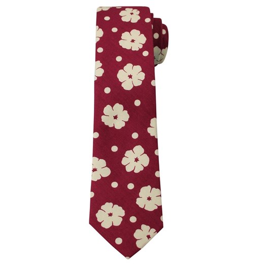Oryginalny Krawat - 6 cm - Alties, Czerwień w Duże Kwiaty KRALTS0135  Alties  JegoSzafa.pl