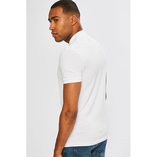 Biały t-shirt męski Lacoste casual z krótkim rękawem 