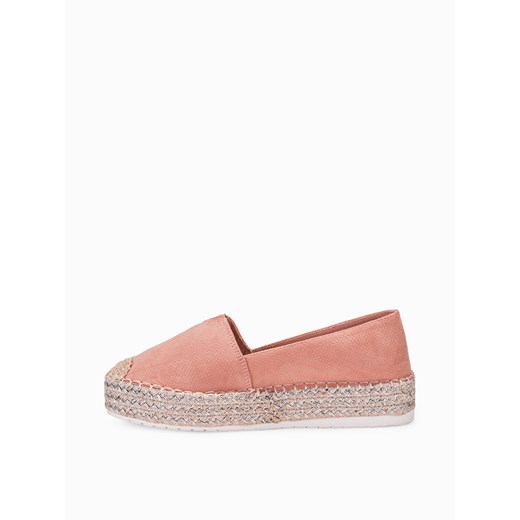 Espadryle na platformie pudrowy róż LR270 36 LaRica