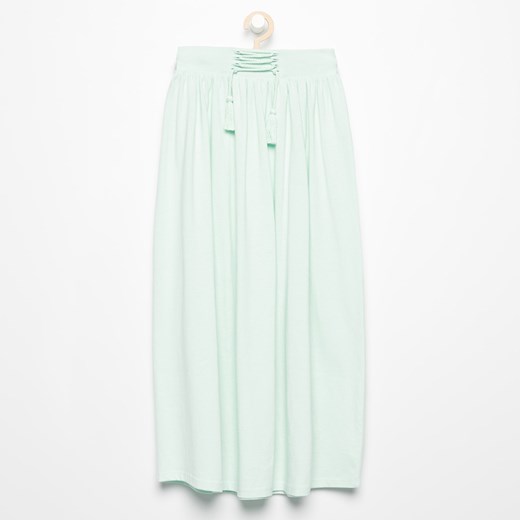 Reserved - Długa spódnica z ozdobnym sznurkiem - Zielony  Reserved 140 