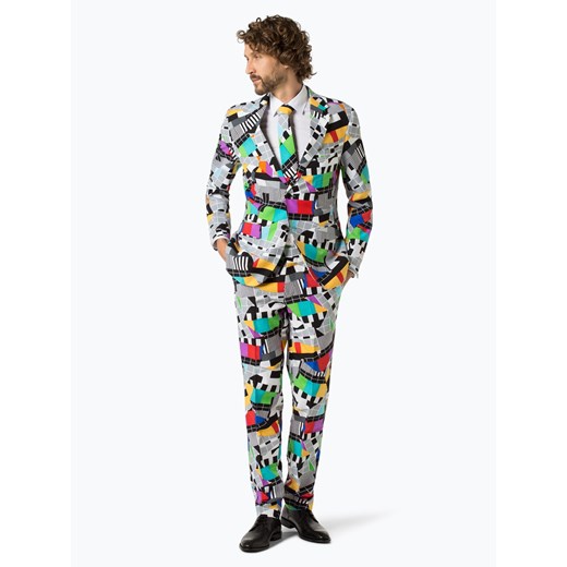 OppoSuits - Garnitur męski z krawatem, szary  Opposuits 48 vangraaf