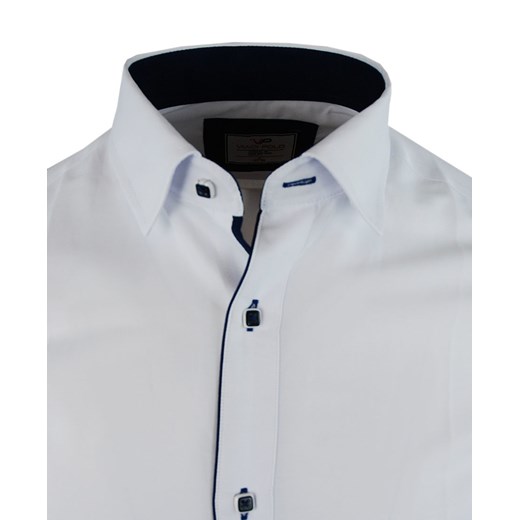 Koszula męska z krótkim rękawem w kolorze białym 074   L okazja merits.pl 