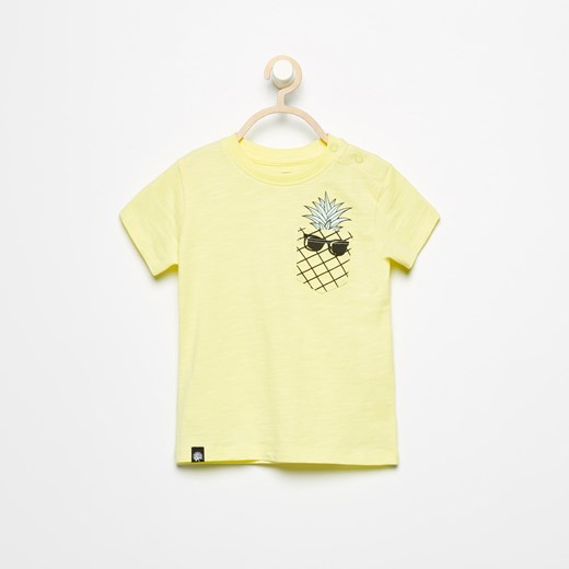 Reserved - T-shirt z kieszonką - Żółty Reserved  86 