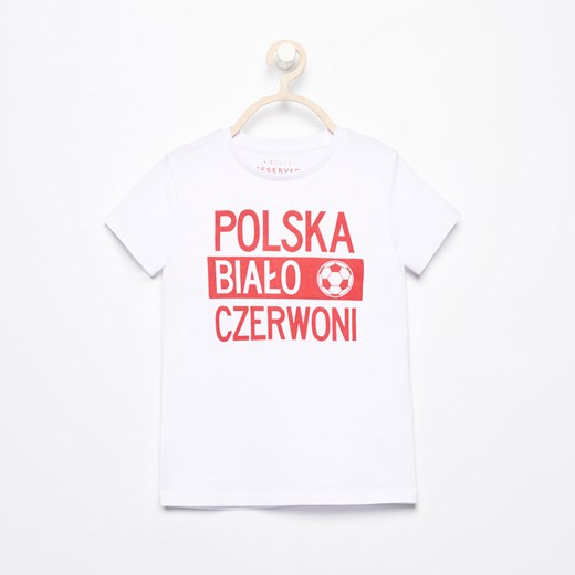 Reserved - T-shirt polska biało czerwoni - Biały