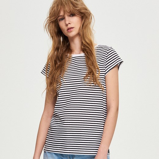Sinsay - T-shirt - Biały  Sinsay L 