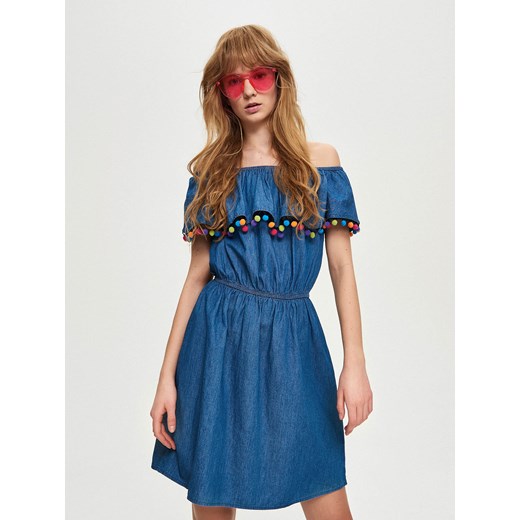 Sinsay - Sukienka z kolorowymi bąbelkami - Niebieski