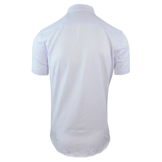 Koszula męska z krótkim rękawem w kolorze białym 084   XL okazja merits.pl 
