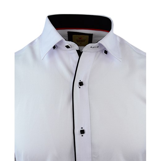 Koszula męska z krótkim rękawem w kolorze białym 084   XL promocja merits.pl 