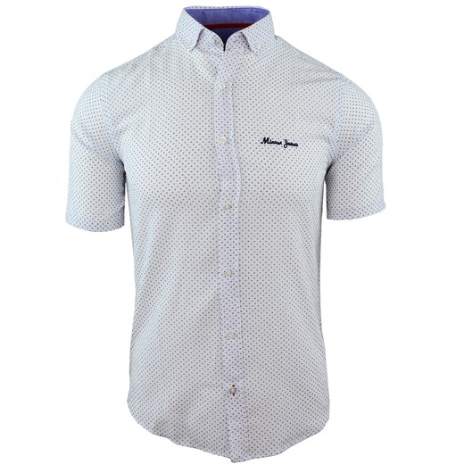 Koszula męska z krótkim rękawem w kolorze białym 085   L merits.pl promocja 