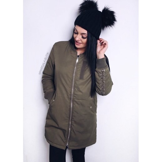 Długa BOMBERKA PARKA - khaki M okazja Marsala