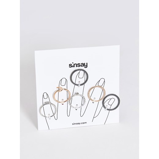 Sinsay - Zestaw pierścionków - Wielobarwn Sinsay  One Size 