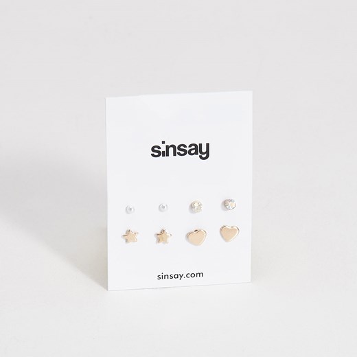 Sinsay - Kolczyki na sztyft - Beżowy  Sinsay One Size 