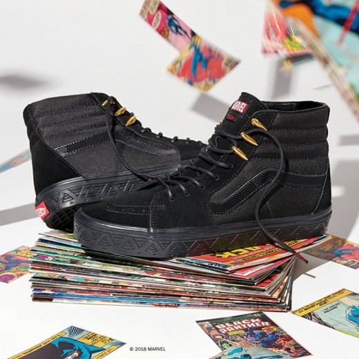 Buty damskie sneakersy Vans Sk8-Hi x Marvel Black Panther VA38GEUBH - CZARNY Vans  38,5 sneakerstudio.pl