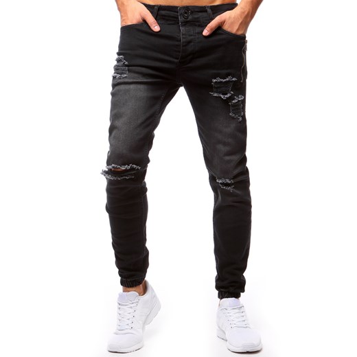 Spodnie joggery jeansowe męskie czarne (ux1273)  Dstreet 30 wyprzedaż  