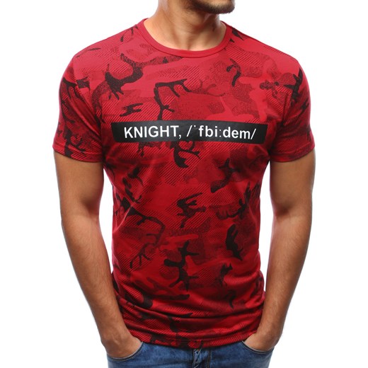 T-shirt męski z nadrukiem czerwony (rx2938) Dstreet  XXL okazja  