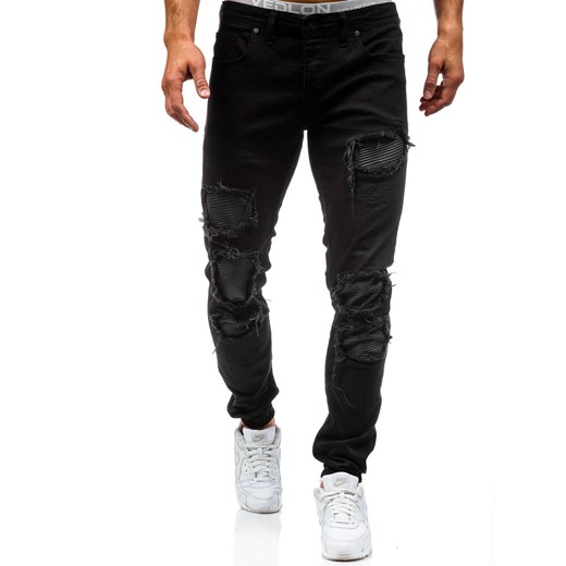 Spodnie jeansowe joggery męskie czarne Denley 0820 Denley.pl  XL Denley