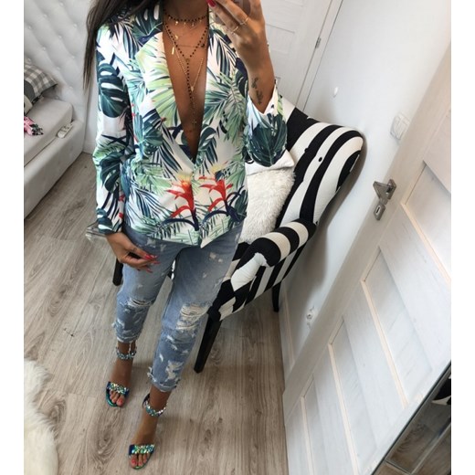 Marynarka Biała W Liście