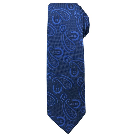 Modny i Elegancki Krawat Alties - Ciemnoniebieski, Wzór Paisley KRALTS0164 ze sklepu JegoSzafa.pl w kategorii Krawaty - zdjęcie 52172356