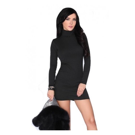 Sukienka damska prążkowana czarna mini Agelita