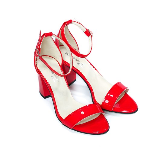 sandałki  - skóra naturalna - model 342 - kolor czerwony Zapato  36 okazyjna cena zapato.com.pl 