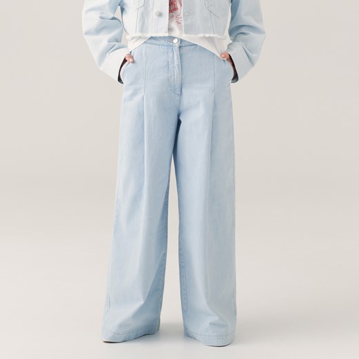 Reserved - Jeansowe spodnie palazzo redesign - Niebieski  Reserved 40 