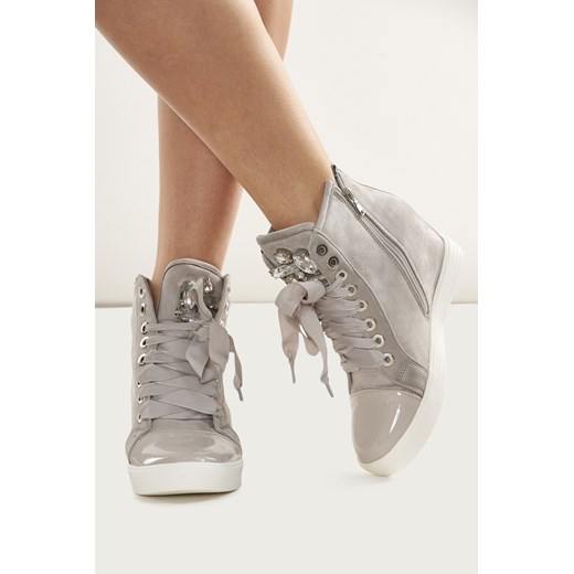 Sneakersy koturna - gray