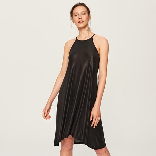 Reserved - Sukienka z błyszczącej tkaniny - Czarny Reserved  M 