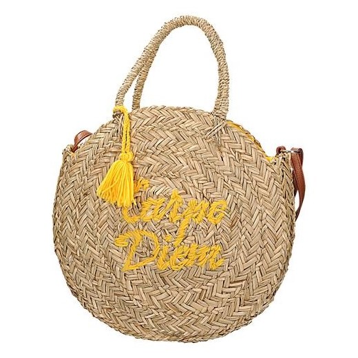 Okrągły koszyk torba pleciony z trawy morskiej FRENCH RIVIERA 4318 brazowy Galarti  rinkopl