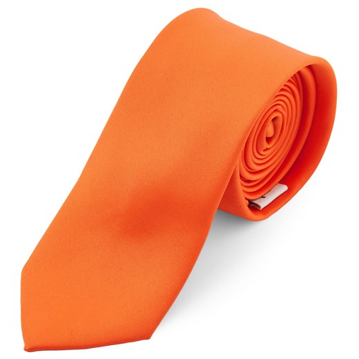 Podstawowy krawat w jaskrawym kolorze pomarańczowym 6 cm